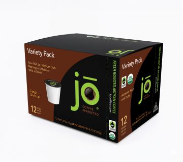Variety Pack 12 Recyclable Cups (For K-Cup® Brewers) Wild Jo, New York Jo, Morning Jo