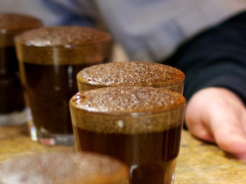 Organic Coffee Cupping at a Professional Cupping Table